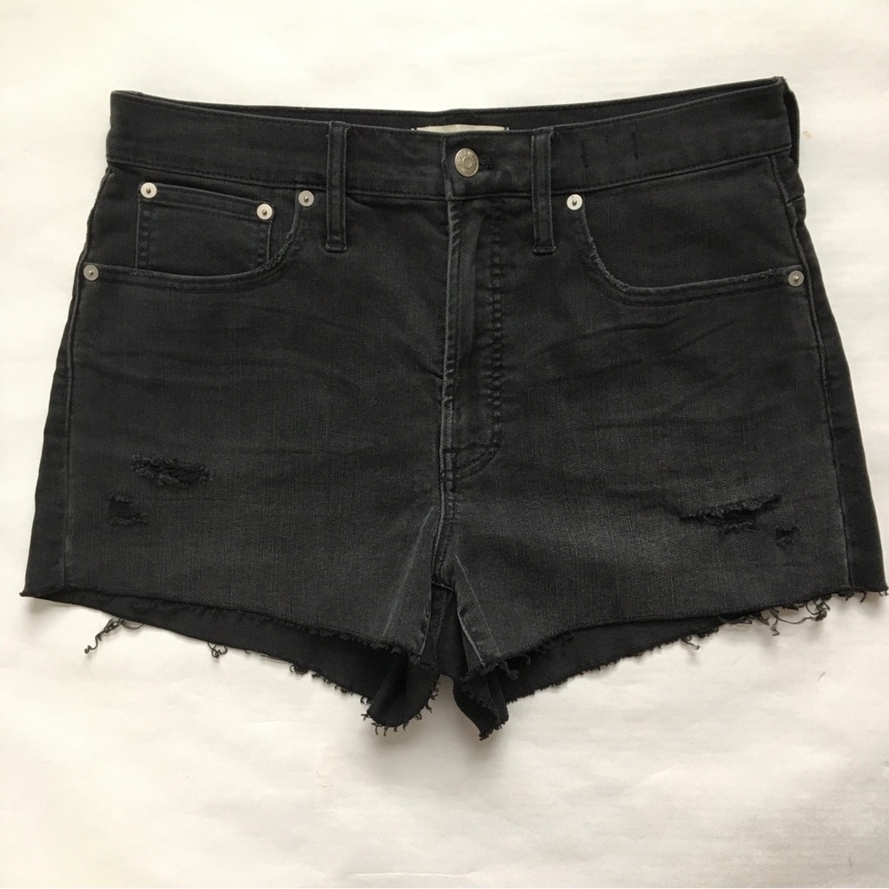 Madewell The Perfect Jean Short Ripped Edition in Underwood Wash Black Size 30 - Picture 16 of 17